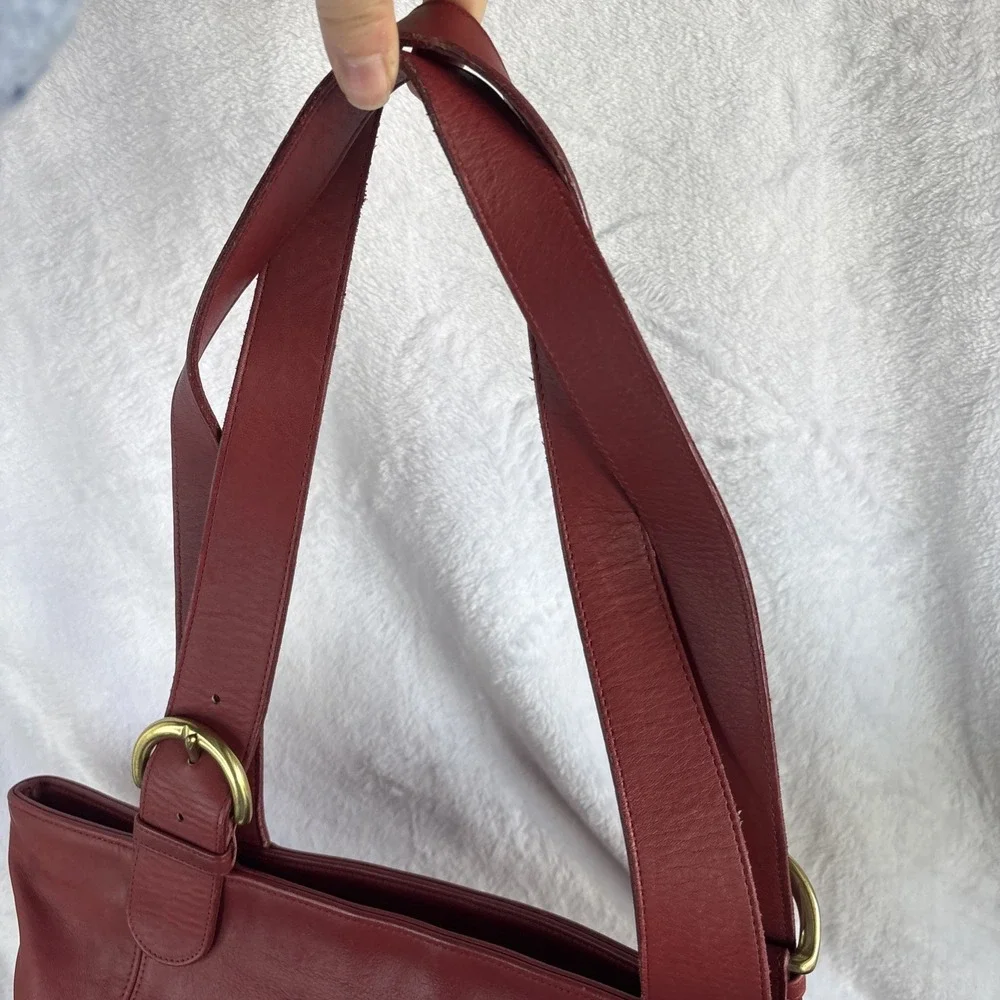 Vintage COACH Soho Zip Tote Bag Red Leather Large 4155 90s USA